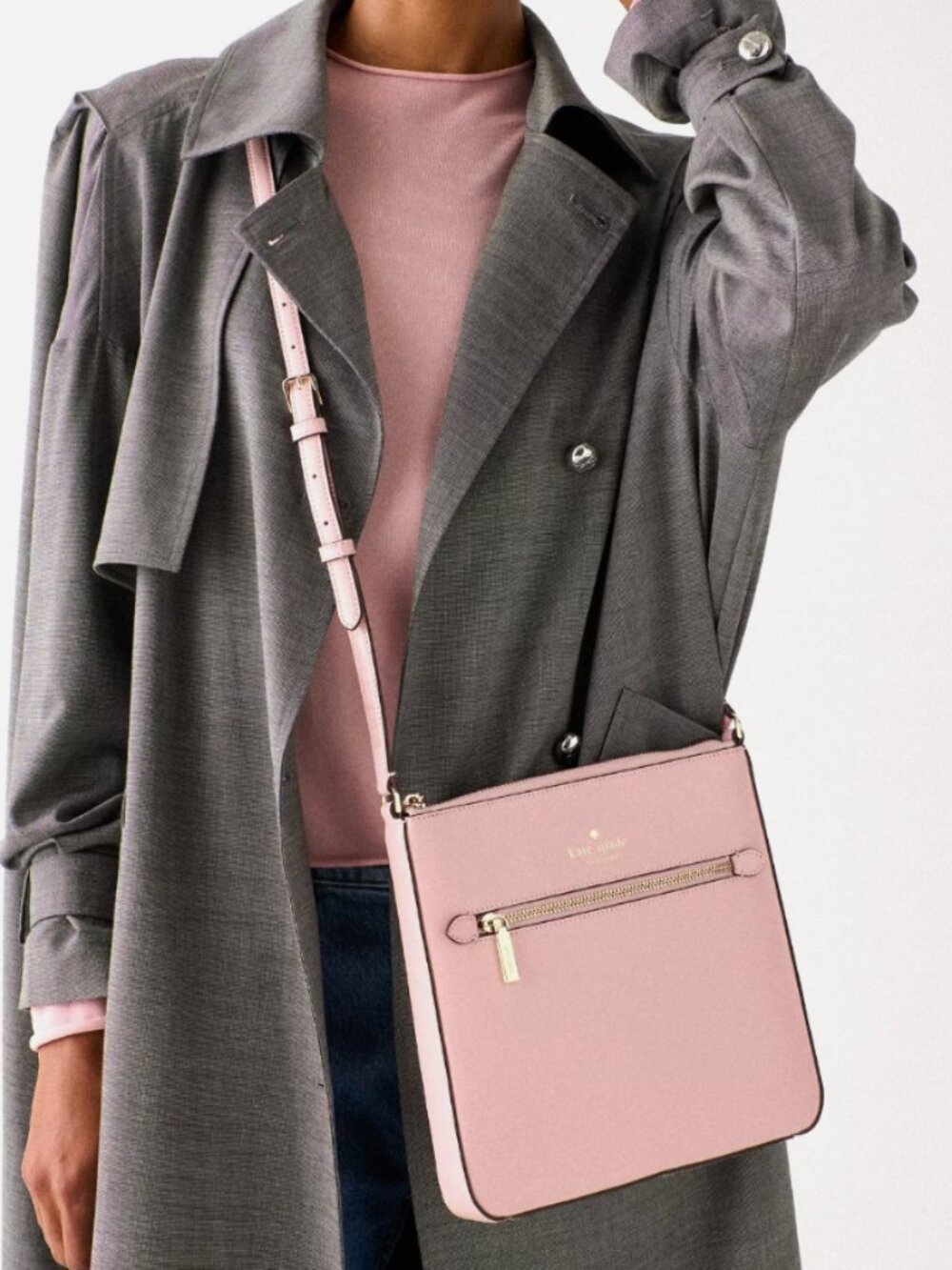 New Kate Spade Sadie Large Crossbody Saffiano Leather Tutu Pink